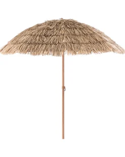 Beliani Ombrellone da esterno 175 cm CIVETTA Naturale Marrone Naturale