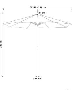 Best Beliani Ombrellone da esterno 260 cm FERENTILLO Nero/Bianco Bianco Nero