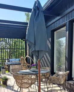 New Beliani Ombrellone da esterno 195 cm FLAMENCO scuro Grigio