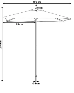 Sale Beliani Ombrellone da esterno 195 cm FLAMENCO Blu marino Marrone Blu