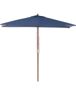 Sale Beliani Ombrellone da esterno 195 cm FLAMENCO Blu marino Marrone Blu