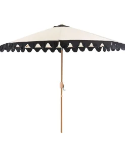 Best Beliani Ombrellone da esterno 270 cm ISOLOTTO Beige Beige Marrone Nero