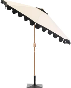 Best Beliani Ombrellone da esterno 270 cm ISOLOTTO Beige Beige Marrone Nero