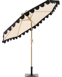 Best Beliani Ombrellone da esterno 270 cm ISOLOTTO Beige Beige Marrone Nero