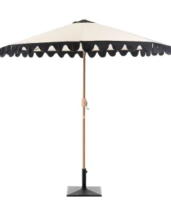 Best Beliani Ombrellone da esterno 270 cm ISOLOTTO Beige Beige Marrone Nero
