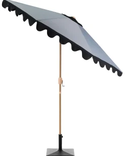 Clearance Beliani Ombrellone da esterno 270 cm ISOLOTTO Grigio Grigio Marrone Nero