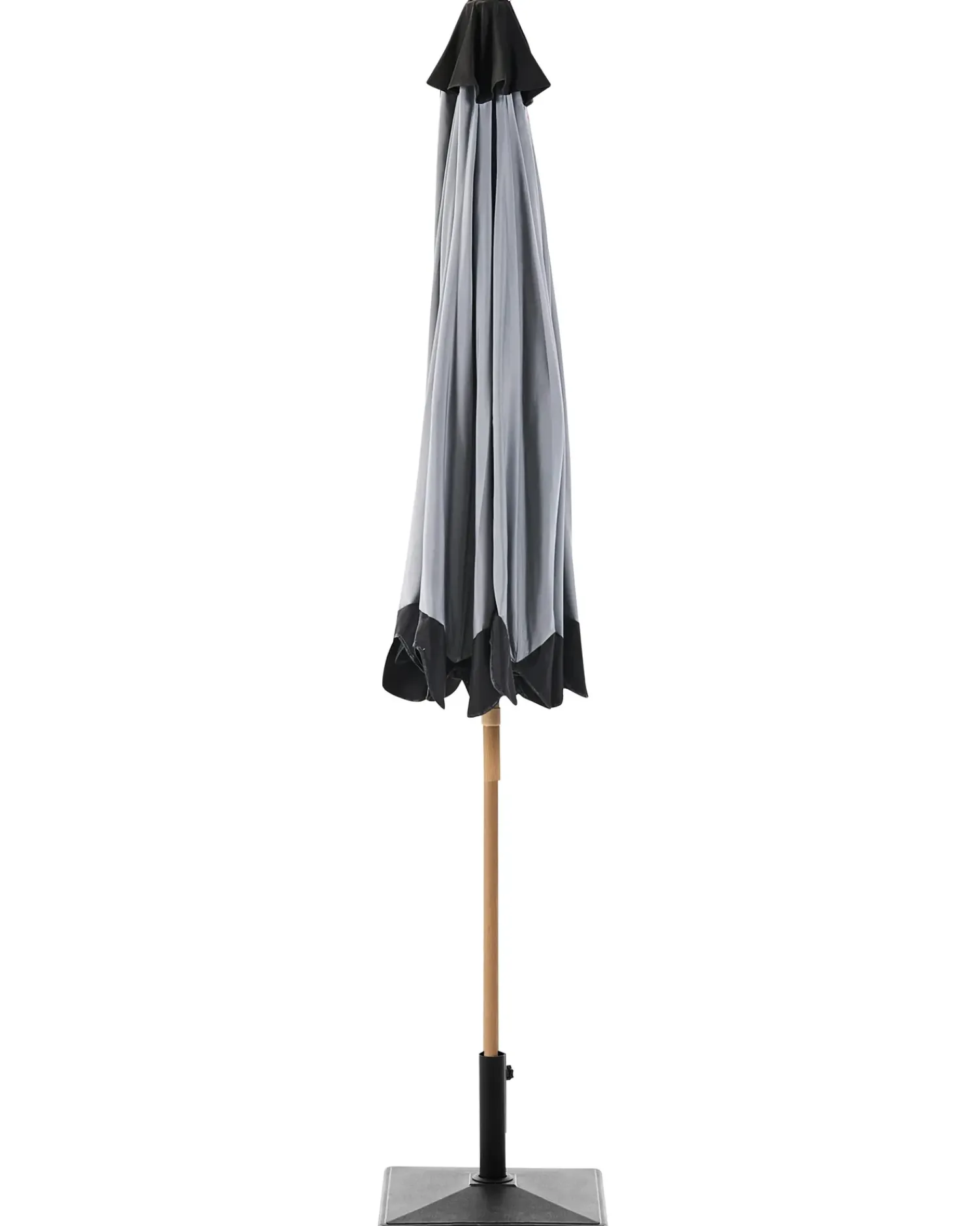 Clearance Beliani Ombrellone da esterno 270 cm ISOLOTTO Grigio Grigio Marrone Nero