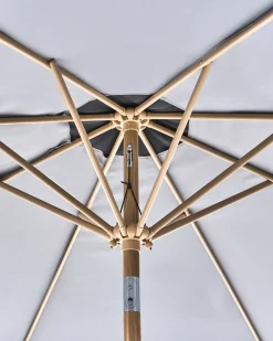 Clearance Beliani Ombrellone da esterno 270 cm ISOLOTTO Grigio Grigio Marrone Nero