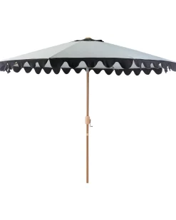 Clearance Beliani Ombrellone da esterno 270 cm ISOLOTTO Grigio Grigio Marrone Nero