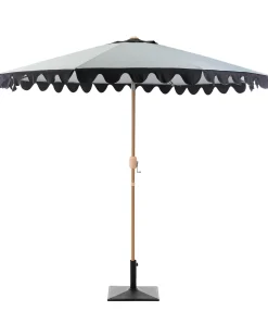 Clearance Beliani Ombrellone da esterno 270 cm ISOLOTTO Grigio Grigio Marrone Nero