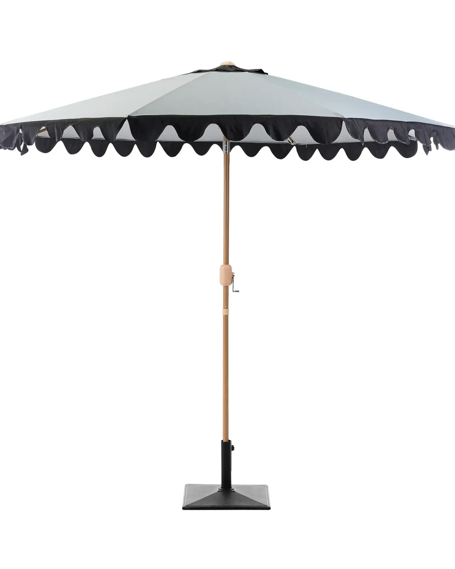 Clearance Beliani Ombrellone da esterno 270 cm ISOLOTTO Grigio Grigio Marrone Nero