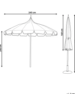Outlet Beliani Ombrellone da esterno 245 cm MINOA Blu Bianco Blu