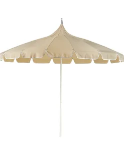 Clearance Beliani Ombrellone da esterno 245 cm MINOA Beige Beige Bianco