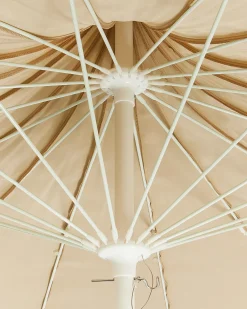 Clearance Beliani Ombrellone da esterno 245 cm MINOA Beige Beige Bianco