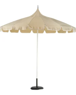Clearance Beliani Ombrellone da esterno 245 cm MINOA Beige Beige Bianco