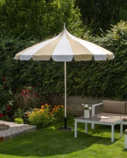 Best Beliani Ombrellone da esterno 245 cm MINOA Bianco/Beige Bianco Beige