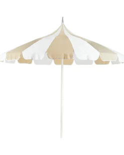Best Beliani Ombrellone da esterno 245 cm MINOA Bianco/Beige Bianco Beige