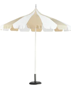 Best Beliani Ombrellone da esterno 245 cm MINOA Bianco/Beige Bianco Beige