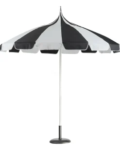 Best Beliani Ombrellone da esterno 245 cm MINOA Nero/Bianco Bianco Nero