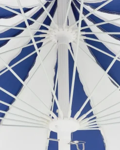 Beliani Ombrellone da esterno 245 cm MINOA Bianco/Blu Bianco Blu
