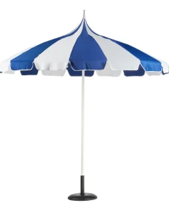 Beliani Ombrellone da esterno 245 cm MINOA Bianco/Blu Bianco Blu