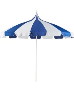 Beliani Ombrellone da esterno 245 cm MINOA Bianco/Blu Bianco Blu