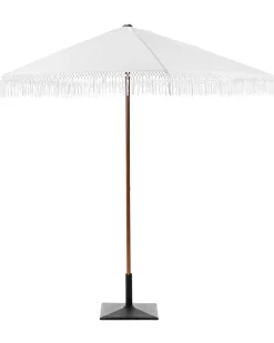 Beliani Ombrellone da esterno 258 cm MURASA Bianco Bianco Marrone