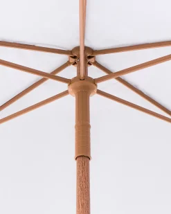 Beliani Ombrellone da esterno 258 cm MURASA Bianco Bianco Marrone