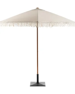Beliani Ombrellone da esterno 258 cm MURASA Beige Beige Marrone
