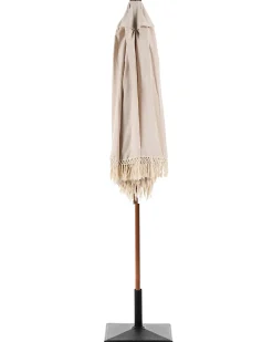 Beliani Ombrellone da esterno 258 cm MURASA Beige Beige Marrone
