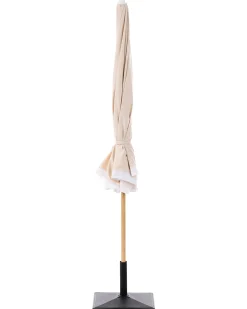 Outlet Beliani Ombrellone da esterno 232 cm SESTRIERE Beige Bianco Beige Marrone