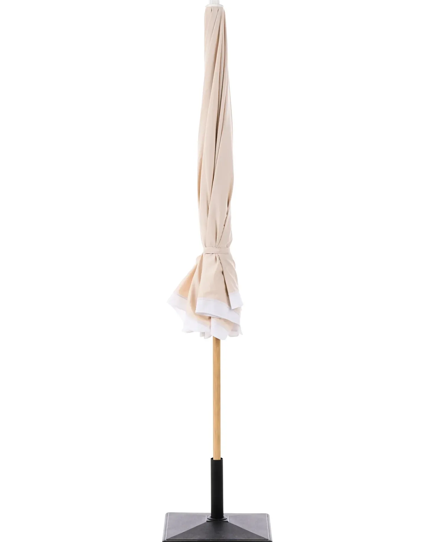 Outlet Beliani Ombrellone da esterno 232 cm SESTRIERE Beige Bianco Beige Marrone
