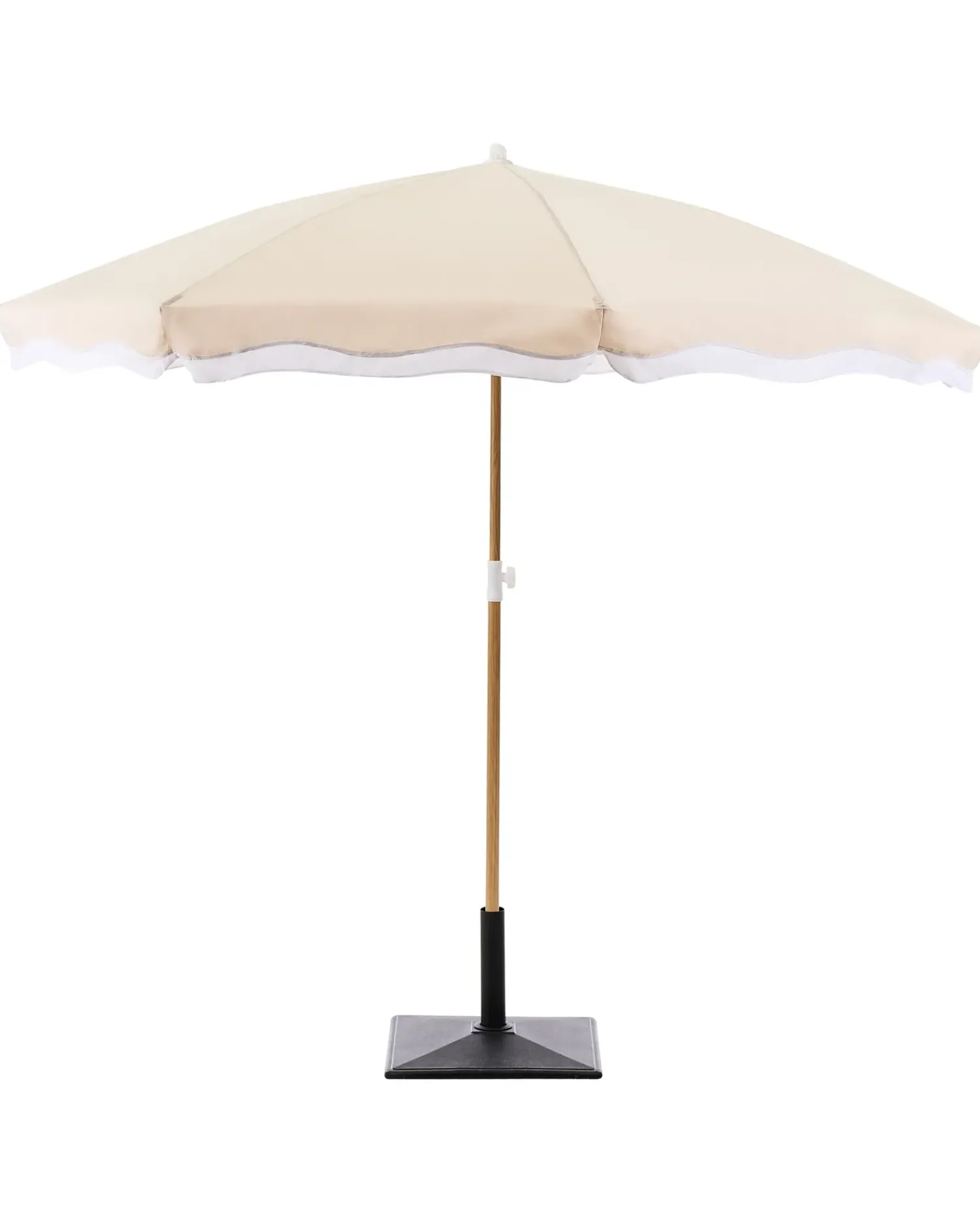 Outlet Beliani Ombrellone da esterno 232 cm SESTRIERE Beige Bianco Beige Marrone