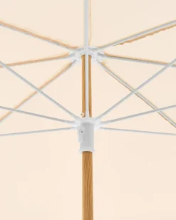 Outlet Beliani Ombrellone da esterno 232 cm SESTRIERE Beige Bianco Beige Marrone