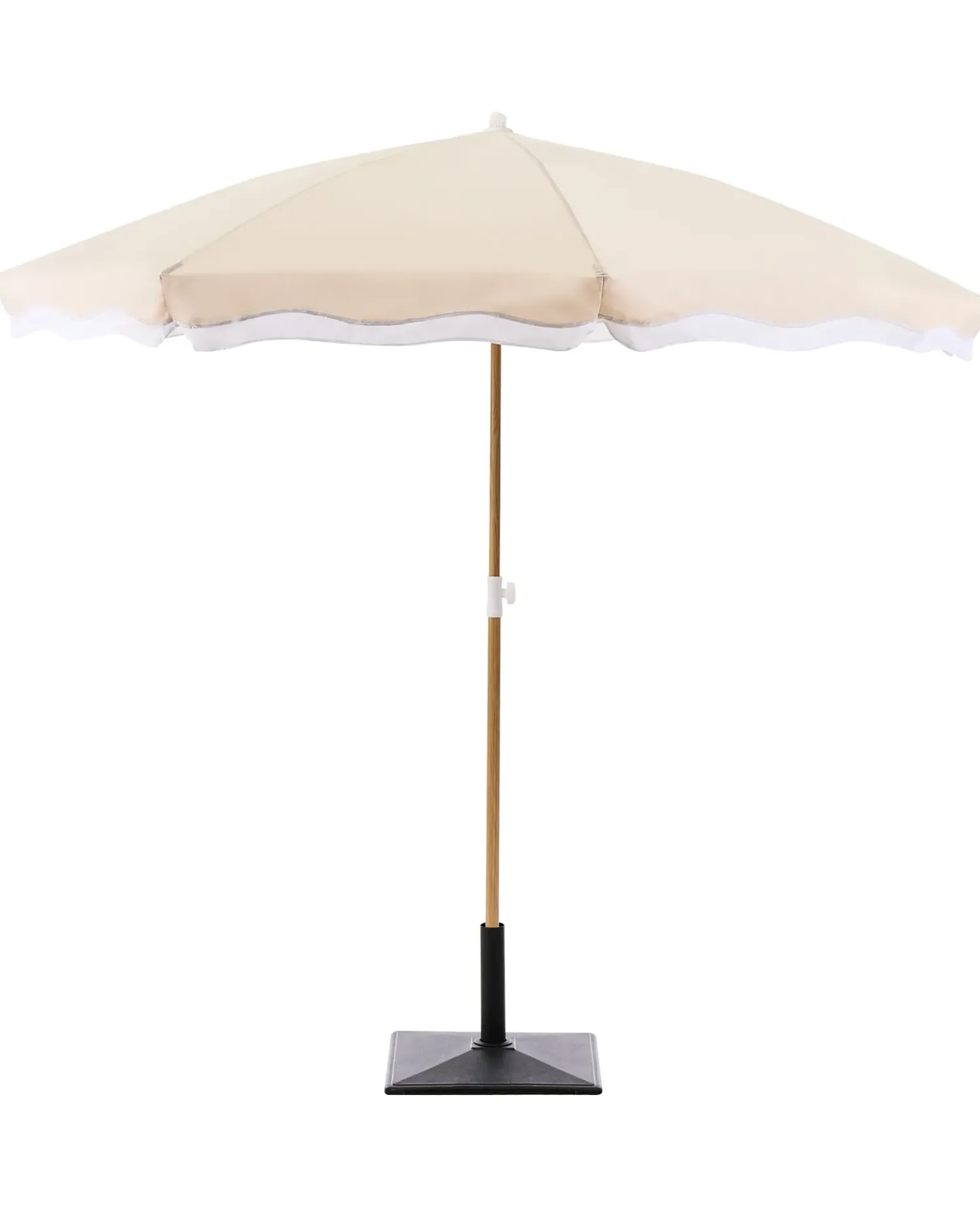 Outlet Beliani Ombrellone da esterno 232 cm SESTRIERE Beige Bianco Beige Marrone