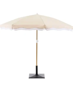 Outlet Beliani Ombrellone da esterno 232 cm SESTRIERE Beige Bianco Beige Marrone