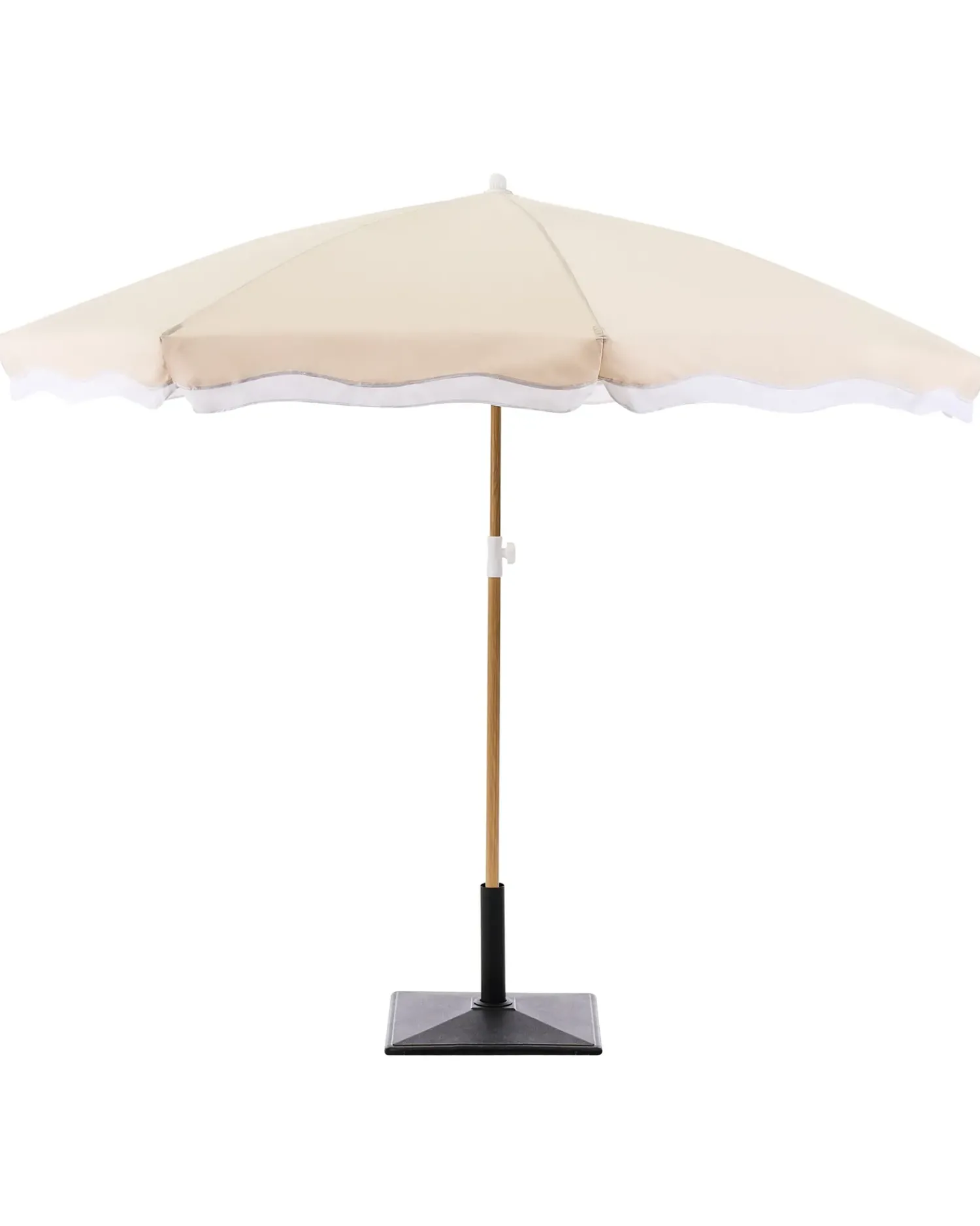 Outlet Beliani Ombrellone da esterno 232 cm SESTRIERE Beige Bianco Beige Marrone
