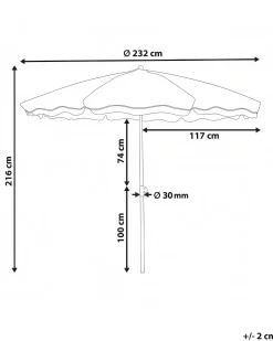 Sale Beliani Ombrellone da esterno 232 cm SESTRIERE Turchese Bianco Blu Marrone