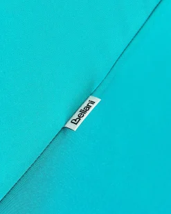 Sale Beliani Ombrellone da esterno 232 cm SESTRIERE Turchese Bianco Blu Marrone
