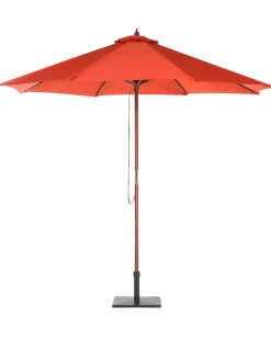 New Beliani Ombrellone da esterno 270 cm TOSCANA Rosso Oro Rosso Marrone