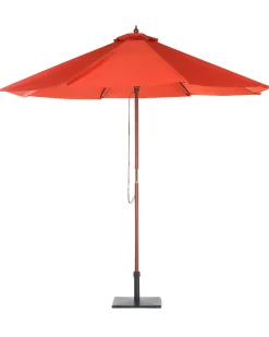 New Beliani Ombrellone da esterno 270 cm TOSCANA Rosso Oro Rosso Marrone