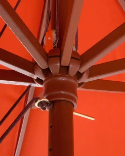 New Beliani Ombrellone da esterno 270 cm TOSCANA Rosso Oro Rosso Marrone