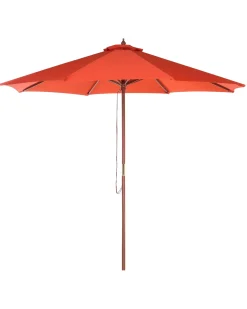 New Beliani Ombrellone da esterno 270 cm TOSCANA Rosso Oro Rosso Marrone