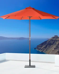 New Beliani Ombrellone da esterno 270 cm TOSCANA Rosso Oro Rosso Marrone