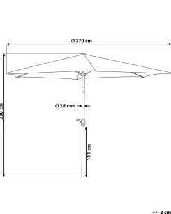 Best Beliani Ombrellone da esterno 270 cm VARESE scuro Grigio