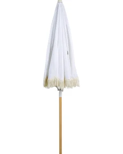 Online Beliani Ombrellone da giardino 150 cm MONDELLO Bianco Bianco Marrone
