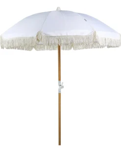 Online Beliani Ombrellone da giardino 150 cm MONDELLO Bianco Bianco Marrone
