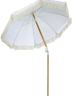 Online Beliani Ombrellone da giardino 150 cm MONDELLO Bianco Bianco Marrone
