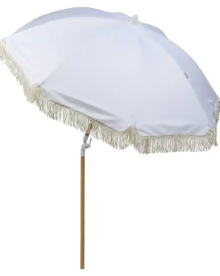 Online Beliani Ombrellone da giardino 150 cm MONDELLO Bianco Bianco Marrone