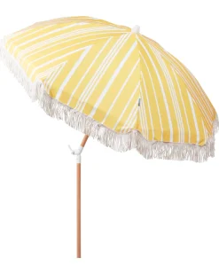 Online Beliani Ombrellone da giardino 150 cm MONDELLO Giallo Bianco Giallo Marrone